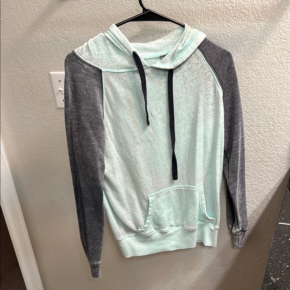 Mint and Gray Women's Hoodie
